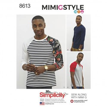 Simplicity Sewing Pattern 8613 (A) - Mens Knit Top By Mimi G XS-XL 8613A XS-XL