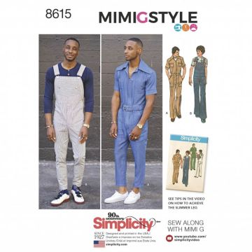 Simplicity Sewing Pattern 8615 (BB) - Mens Vintage Jumpsuit & Overalls 44-52 8615BB 44-52