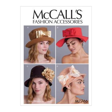McCalls Sewing Pattern 7766 (OSZ) - Misses Hats M7766 All Sizes