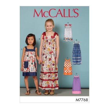McCalls Sewing Pattern 7768 (CHJ) - Girls Dresses M7768 Age 7-14