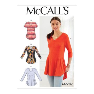 McCalls Sewing Pattern 7782 (B5) - Misses Tops 8-16 M7782 8-16