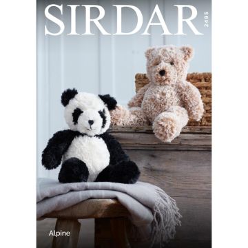 Sirdar Alpine Toy Teddy Bear Panda Pattern 2495 34cm
