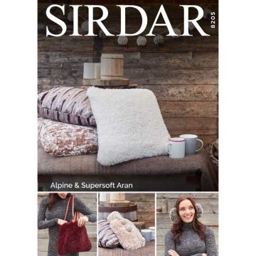 Sirdar Alpine Big Ear Muffs Hot Water Bottle and Cushion Pattern 8205 One Size