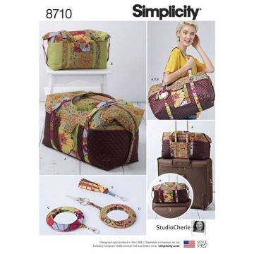 Simplicity Sewing Pattern 8710 (OS) - Luggage Bag & Key Ring One Size 8710OS One Size