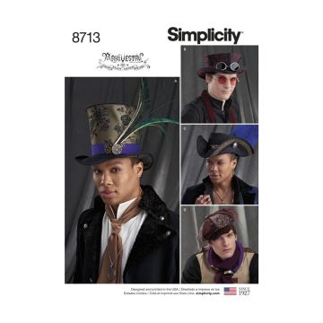 Simplicity Sewing Pattern 8713 (A) - Mens Hats S-L 8713A S-L