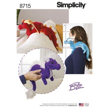 Simplicity Sewing Pattern 8715 (OS) - Stuffed Dragons One Size 8715OS One Size