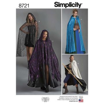 Simplicity Sewing Pattern 8721 (OS) - Misses Capes One Size 8721OS One Size