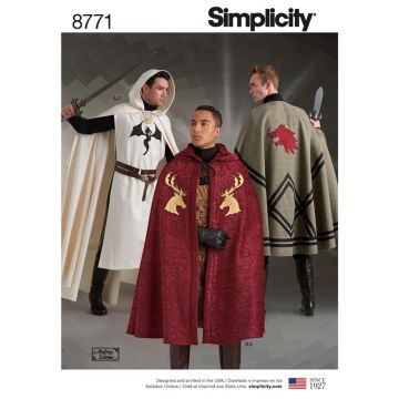Simplicity Sewing Pattern 8771 (OS) - Unisex Capes One Size 8771OS One Size