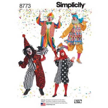 Simplicity Sewing Pattern 8773 (A) - Womens Mens & Teens Costumes XS-XL 8773A XS-XL