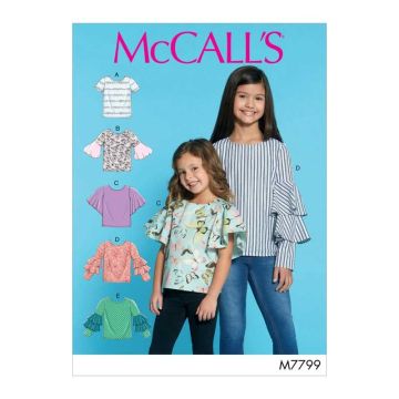 McCalls Sewing Pattern 7799 (CCE) - Childrens Top Age 3-6 M7799 Age 3-6