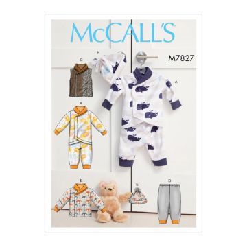 McCalls Sewing Pattern 7827 (YA5) - Infants Jacket & Hat NB-XL M7827 New Born-XL