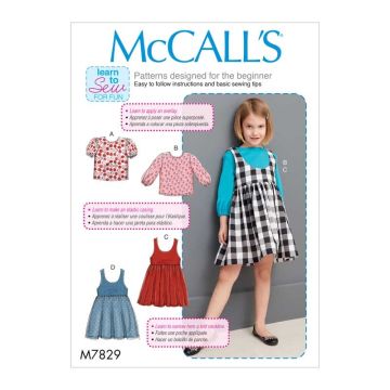 McCalls Sewing Pattern Childrens Tops and Jumpers M7829 Age 2-5