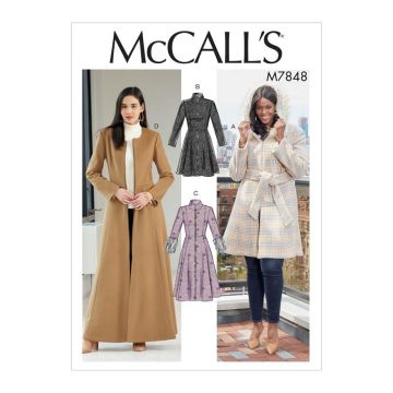 McCalls Sewing Pattern 7848 (B5) - Misses & Petite Coats & Belt 8-16 M7848 8-16
