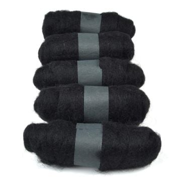 Felting Fibre Wool Asstd 20g 5 Rolls Black 100g