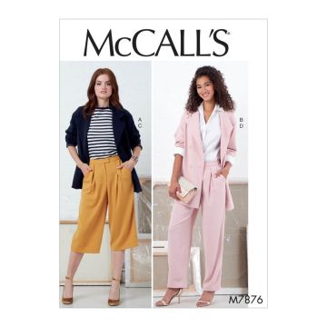 McCalls Sewing Pattern 7876 (A5) - Misses Jackets & Pants 6-14 M7876A5 6-14