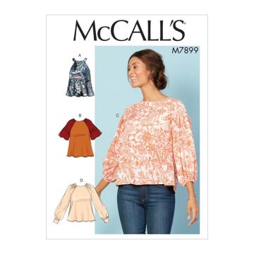 McCalls Sewing Pattern 7899 (A5) - Misses Tops 6-14 M7899A5 6-14