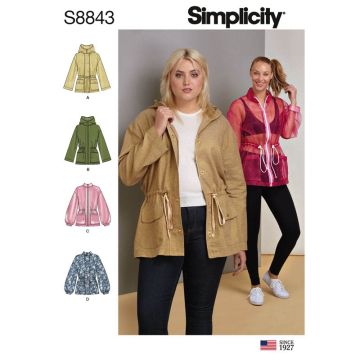 Simplicity Sewing Pattern 8843 (BB) - Misses Anorak Jacket L-XXL 8843BB L-XXL