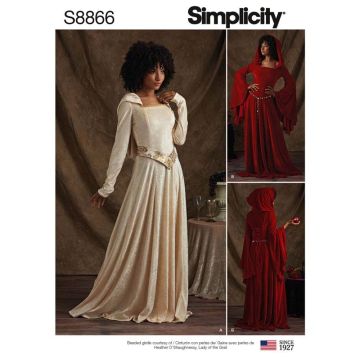 Simplicity Sewing Pattern 8866 (H5) - Misses & Petite Knit Costumes 6-14 8866H5 6-14