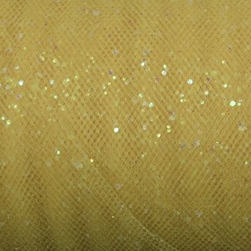 Hologram Sequin Tulle Fabric 63 Yellow 150cm