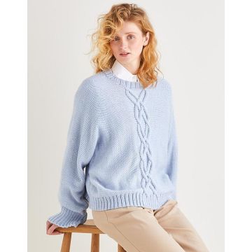 Sirdar Country Classic Worsted Womens Relaxed Cable Bell Sleeve Sweater 10170 
