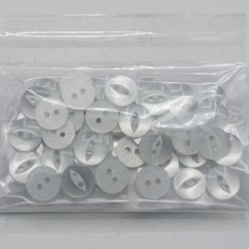 Bag of P16  Fish Eye Buttons White 18 12mm x 50pcs