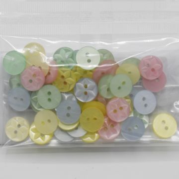 Bag of P86 Star Buttons Pastel Assorted 18 12mm x 50pcs