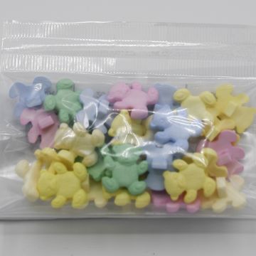 Bag of K1377 Teddy Shape Buttons Pastel Assorted 22 14mm x 30 pcs