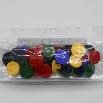 Bag of K1496 Smiley Buttons Primary Assorted 22 14mm x 30 pcs