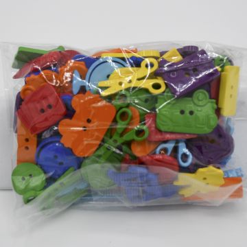 Bag of Shaped Buttons Rainbow School Assorted 100g