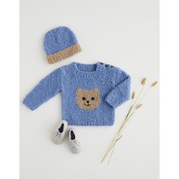 Sirdar Teddy Bear Sweater & Hat in Snuggly Snowflake Chunky Pattern 5401