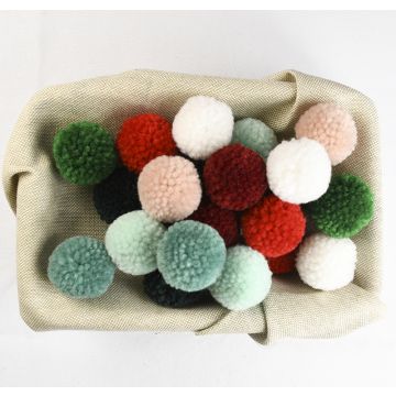 Rico Yarn Pompon Set of 24 Red Green Mix 