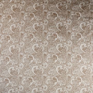 Paisley Cotton Poplin Fabric Beige 112cm