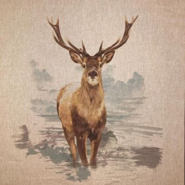 Stag Linen Look Cushion Panel Natural 46cm x 46cm