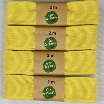 Go Green Nature Taft Cotton Ribbon Hanks 10 Yellow 25mm x 2mtrs