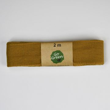 Go Green Nature Taft Cotton Ribbon Hanks 16 Ochre 25mm x 2mtrs