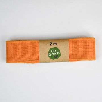 Go Green Nature Taft Cotton Ribbon Hanks 40 Orange 25mm x 2mtrs