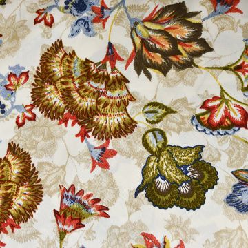 Traditional Floral Fabric Gold 146cm