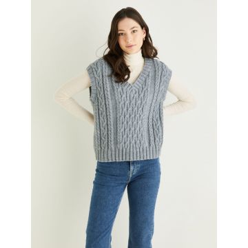 Hayfield Bonus Aran With Wool Ladies Sweater Vest Pattern 10320 81cm-137cm