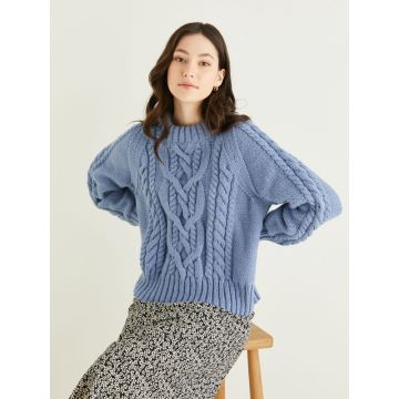 Hayfield Bonus Aran With Wool Ladies Sweater Pattern 10321 81cm-137cm