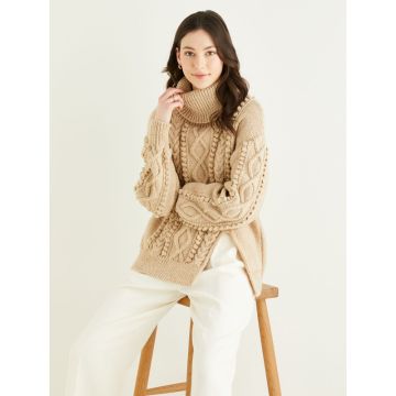 Hayfield Bonus Aran With Wool Ladies Sweater Pattern 10326 81cm-137cm