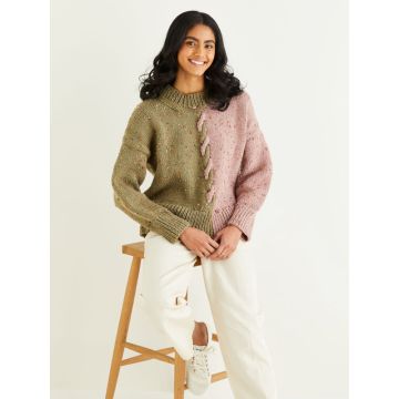 Hayfield Bonus Chunky Tweed Ladies Sweater Pattern 10341 81cm-137cm