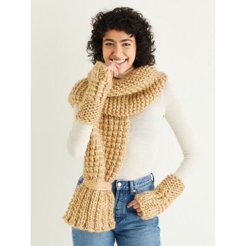 Sirdar Adventure Super Chunky Scarf and Wrist Warmers Pattern 10314 One Size