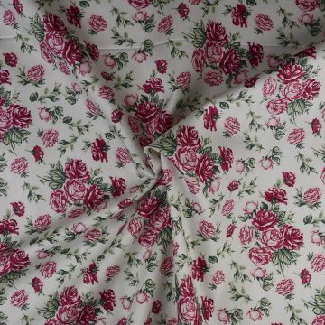 Camellia Cotton Fabric Cream Pink 112cm