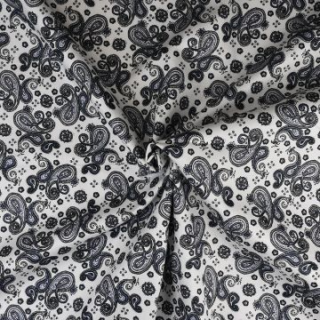 Paisley Cotton Fabric Black 112cm