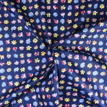 Waterlily Cotton Fabric Navy 112cm