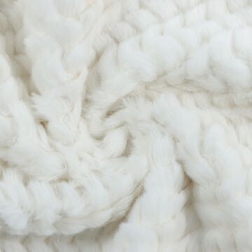 Structured Fur Fabric 7-8 Cream 150cm