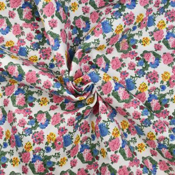 Garden Cotton Flannel Fabric Pink Multi 110cm