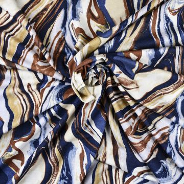 Marble Viscose Jersey Fabric 005 Blue 145cm