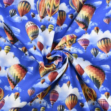 Hot Air Balloon Digital Print Cotton Fabric 0007 Multi 145cm