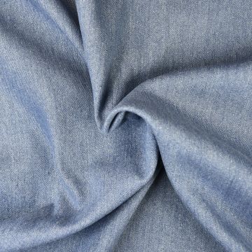 Recycled 9oz Stretch Denim Fabric Mid Blue 150cm